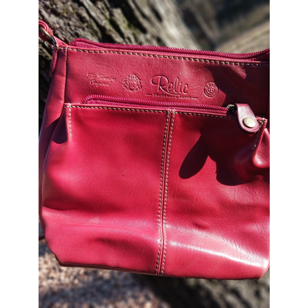 Relic Red Leather Crossbody Bag